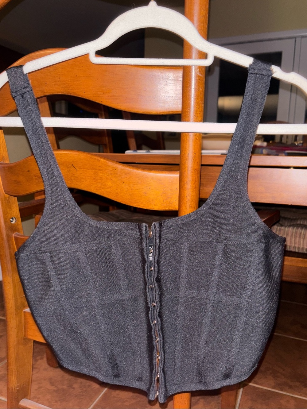 Fashion Nova Black Cropped Bustier Tank Top